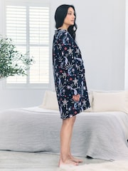 Chelsea Peers Blue Maternity Cotton Mystic Moon Print Nightshirt - Image 4 of 5