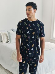 Chelsea Peers Blue Wild Dining Print Pyjamas Set - Image 3 of 6