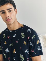 Chelsea Peers Blue Wild Dining Print Pyjamas Set - Image 5 of 6