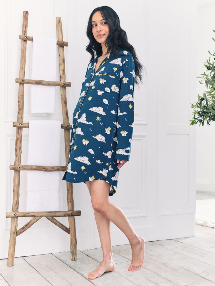 Chelsea Peers Green Maternity Celestial Bunny Nightshirt - Image 1 of 5