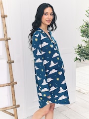 Chelsea Peers Green Maternity Celestial Bunny Nightshirt - Image 3 of 5