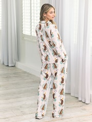 Chelsea Peers Cotton Floral Leopard Print Long Pyjamas Set - Imagen 2 de 5