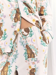 Chelsea Peers Cotton Floral Leopard Print Long Pyjamas Set - Imagen 5 de 5