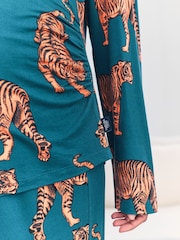 Chelsea Peers Maternity Tiger Print Long Pyjamas Set - Imagen 5 de 5