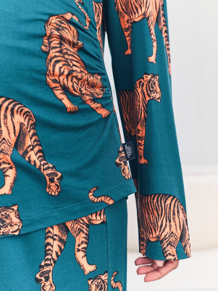 Chelsea Peers Maternity Tiger Print Long Pyjamas Set - Imagen 5 de 5