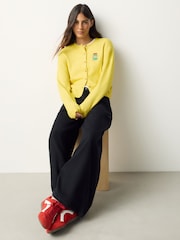 Yellow Pickles Embroidery Crew Neck Knitted Cardigan - Image 3 of 7