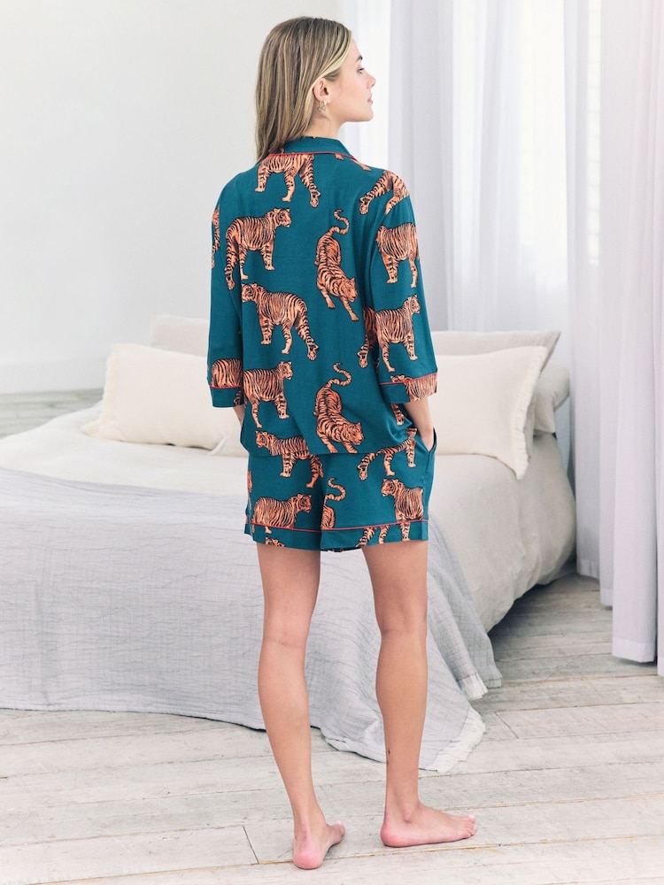 Chelsea Peers Tiger Print Short Pyjamas Set - Imagen 2 de 5