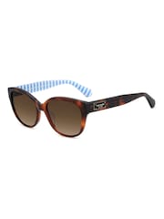 Kate Spade Round Brown Sunglasses in Havana and Stripe Details - Image 3 of 5