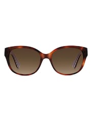 Kate Spade Round Brown Sunglasses in Havana and Stripe Details - Image 4 of 5