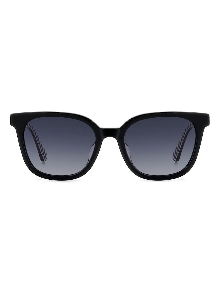 Kate Spade Square Sunglasses in Black and Stripe Details - Image 1 of 4