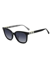 Kate Spade Square Sunglasses in Black and Stripe Details - Image 2 of 4