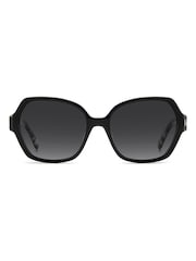 Kate Spade Square Geometrical Sunglasses in Black with Havana Details - Image 1 of 6