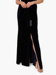 Adrianna Papell Blue Halter Draped Velvet Gown - Imagem 5 de 6