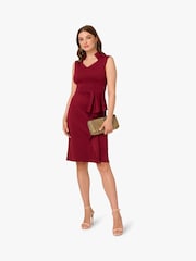 Adrianna Papell Red Ruffle Scuba Dress - Image 3 of 6