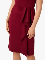 Adrianna Papell Red Ruffle Scuba Dress - Image 5 of 6