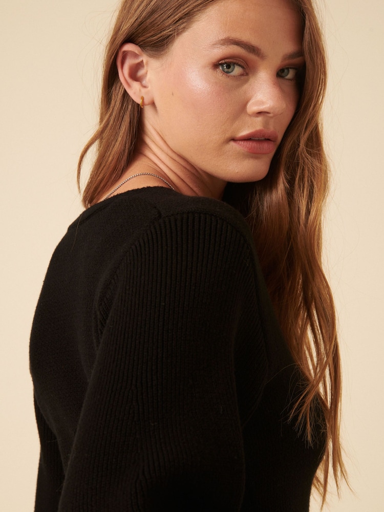 Nobodys Child Black Barrel Sleeve Cardigan - Image 5 of 5