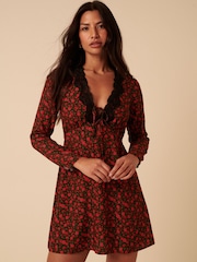 Nobodys Child Red Aida Mini Dress - Image 1 of 5
