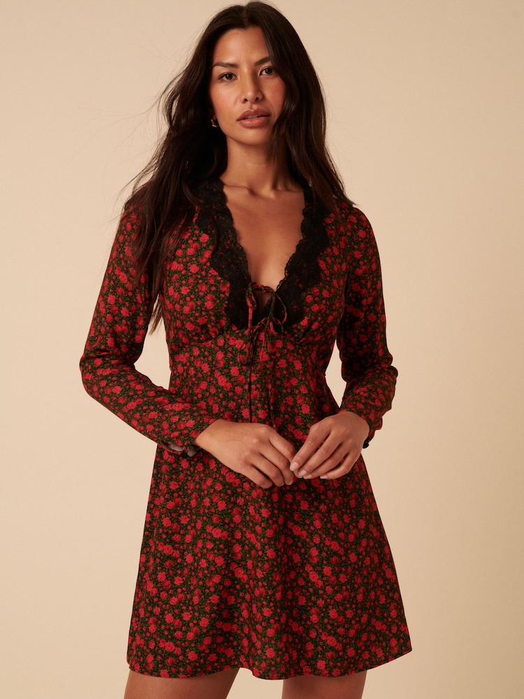 Nobodys Child Red Aida Mini Dress - Image 1 of 5