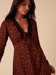 Nobodys Child Red Aida Mini Dress - Image 4 of 5