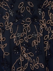 Adrianna Papell Blue Beaded Petal Long Dress - Image 6 of 6