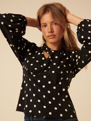 Nobodys Child Blue Neck Tie Detail Blouse - Image 4 of 5