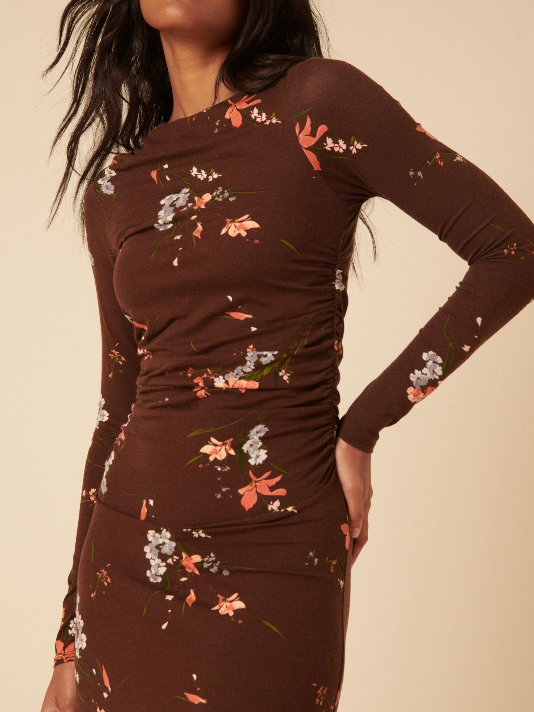 YOURMLE ORGANDY SLEEVE DRESS ブラウン ORGANDY SLEEVE DRESS