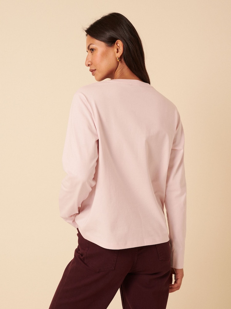 Nobodys Child Pink Wide Long Sleeve Embroidered T-Shirt - Image 2 of 5
