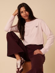 Nobodys Child Pink Wide Long Sleeve Embroidered T-Shirt - Image 4 of 5
