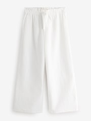 White Pull On Wide Leg Trousers - Image 1 of 1