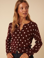Nobodys Child Brown Printed Willow Spot Cardigan - Image 1 of 5