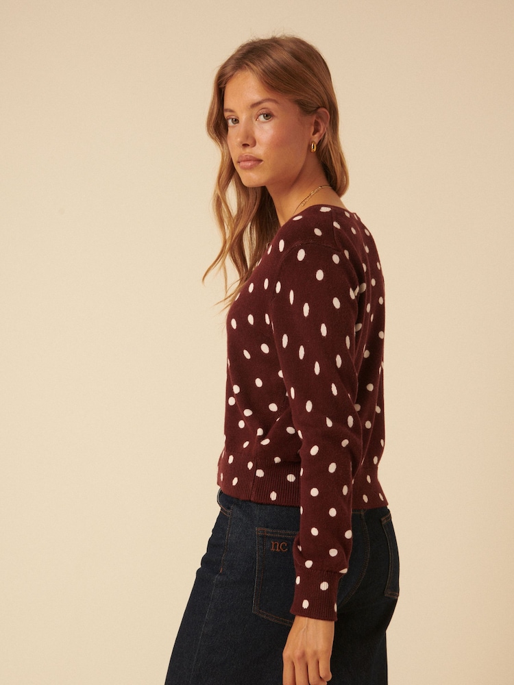Nobodys Child Brown Printed Willow Spot Cardigan - Image 2 of 5