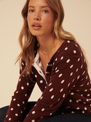 Nobodys Child Brown Printed Willow Spot Cardigan - Image 4 of 5