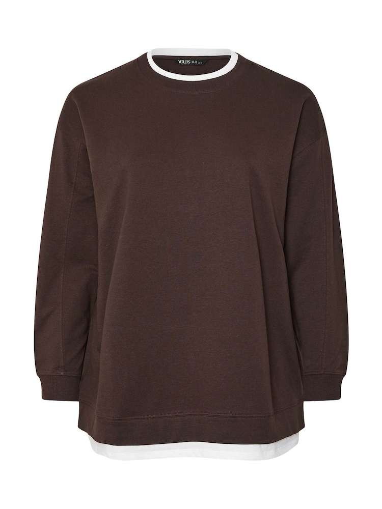 Yours Curve Brown 2 In 1 Jumper - Image 5 of 5 Yours Curve Brown 2 In 1 Jumper - Image 5 of 5