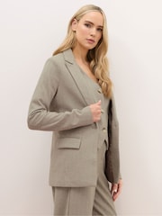 Long Tall Sally Brown Herringbone Blazer - Image 1 of 6
