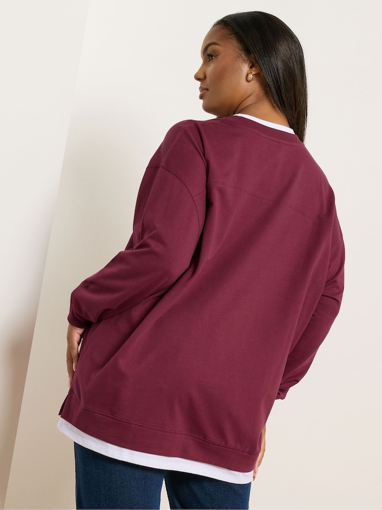 Yours Curve Red 2 In 1 Jumper - Image 2 of 5 Yours Curve Red 2 In 1 Jumper - Image 2 of 5