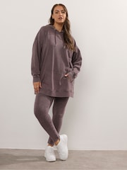 Yours Curve Red Acid Wash Hoodie - Image 2 of 5