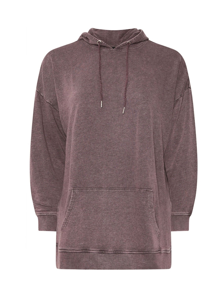 Yours Curve Red Acid Wash Hoodie - Image 5 of 5