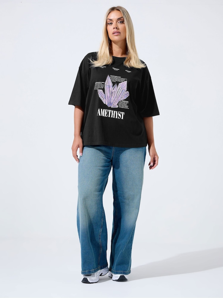 Yours Curve Limited Crystal T-Shirt - Imagem 2 de 5