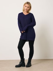 M&Co Blue Petite V-Neck Tunic - Image 3 of 5