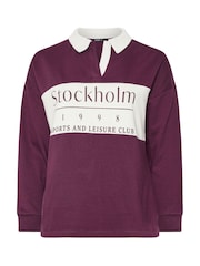 Yours Curve Red Stockholm Rugby Top - Image 4 of 5
