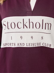 Yours Curve Red Stockholm Rugby Top - Image 5 of 5