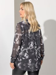 Yours Curve Grey London Blurred Shirt - Image 3 of 5