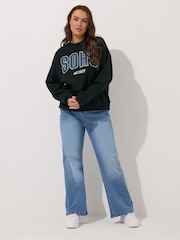 Yours Curve Black Crew Neck Sweatshirt - Image 4 of 6