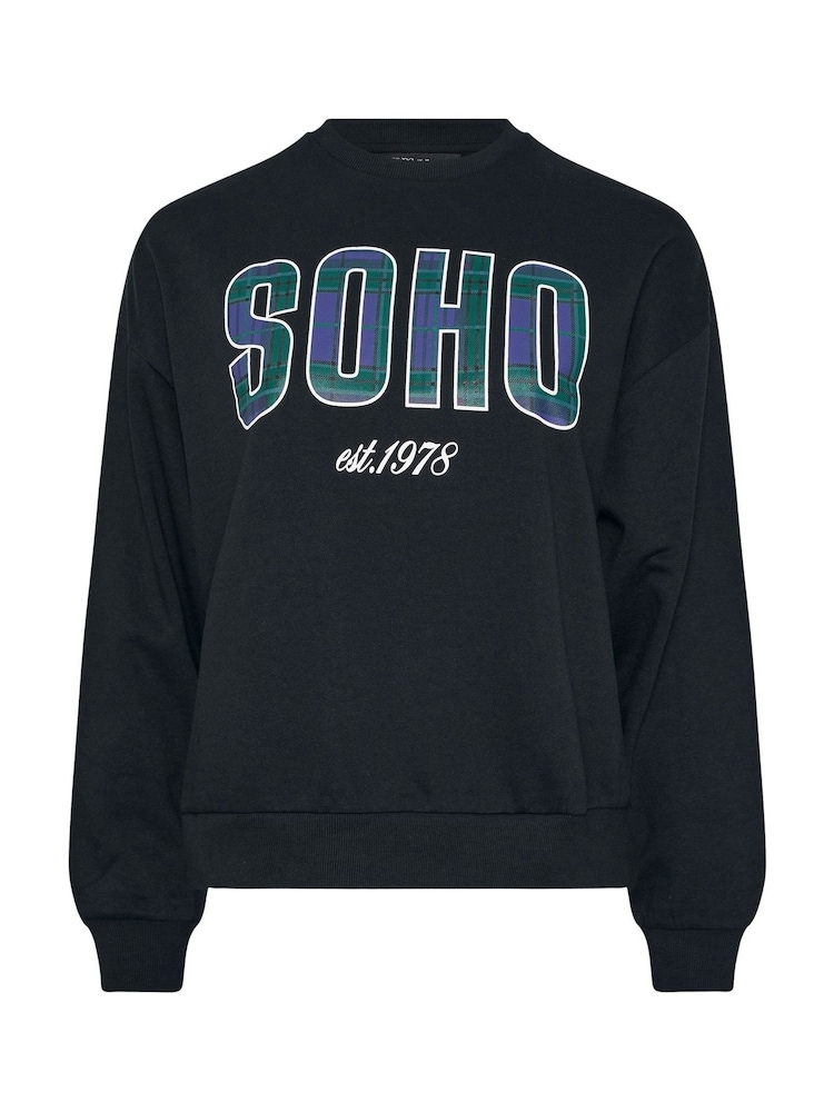 Yours Curve Black Crew Neck Sweatshirt - Image 6 of 6