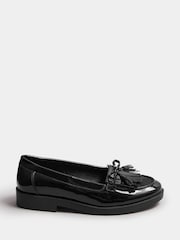 Yours Curve Black Extra Wide Fit Extra Wide Fit Tassel Patent Loafers - Image 2 of 5