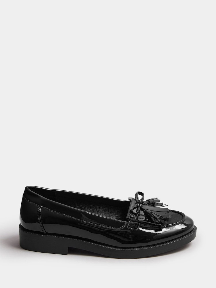 Yours Curve Black Extra Wide Fit Extra Wide Fit Tassel Patent Loafers - Image 2 of 5