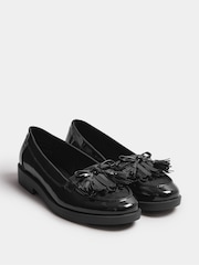 Yours Curve Black Extra Wide Fit Extra Wide Fit Tassel Patent Loafers - Image 3 of 5