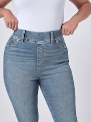 Yours Curve Blue Flare Jeggings - Image 3 of 6