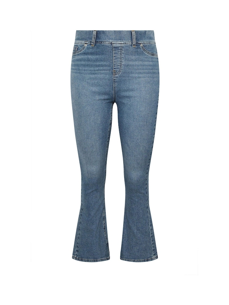Yours Curve Blue Flare Jeggings - Image 6 of 6