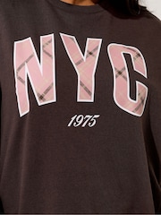 Yours Curve Brown Crew Neck Sweatshirt - Image 4 of 5